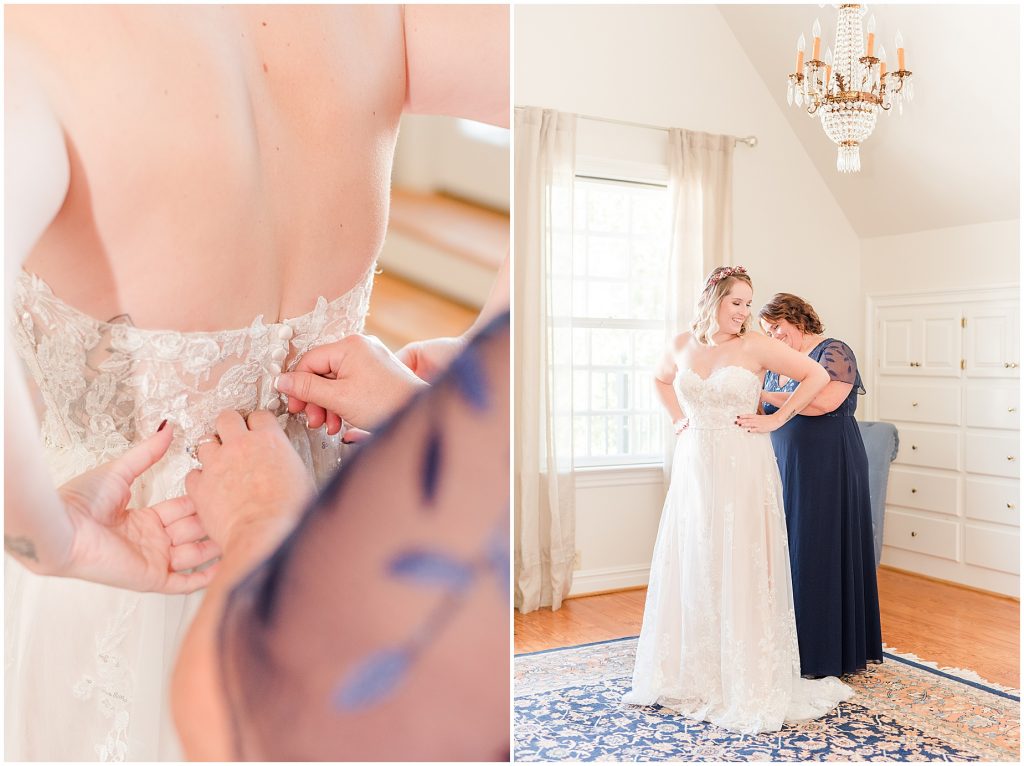 wedding details in wisteria farms richmond bridal suite