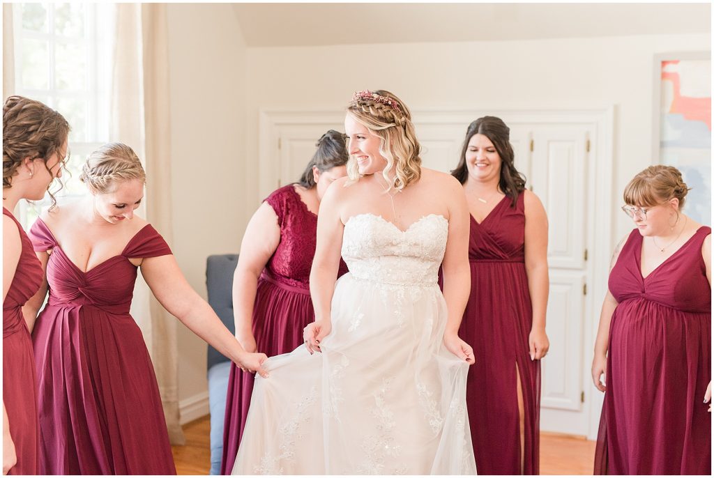 wedding details in wisteria farms richmond bridal suite