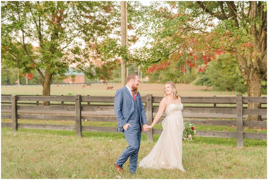 wisteria farms richmond virginia sunset portraits with bride and groom