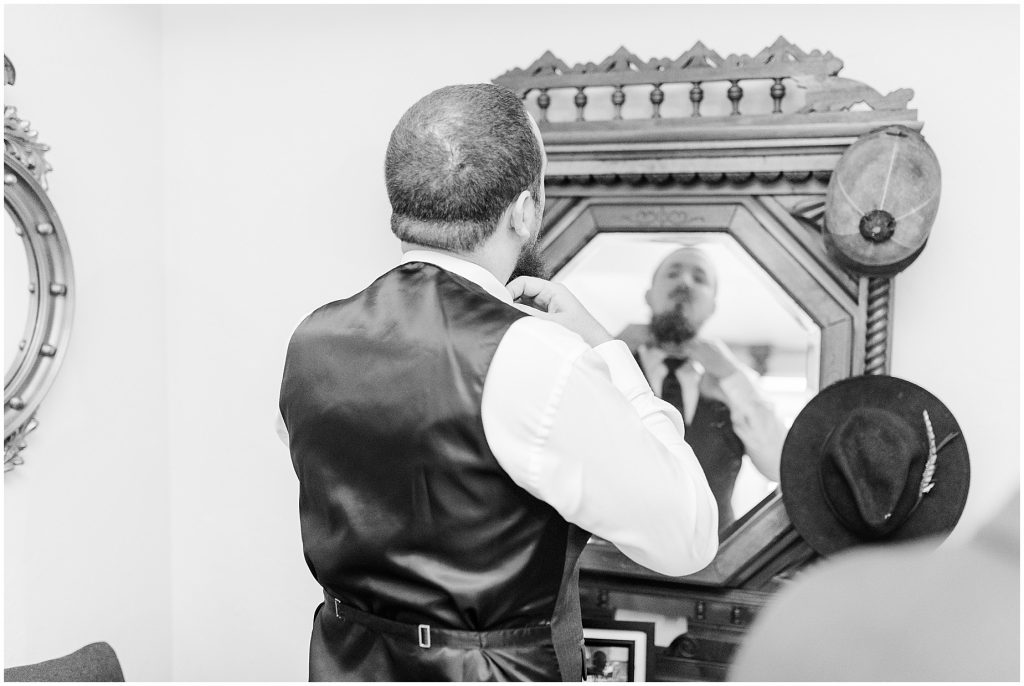 groom getting ready details at wisteria farms richmond wedding