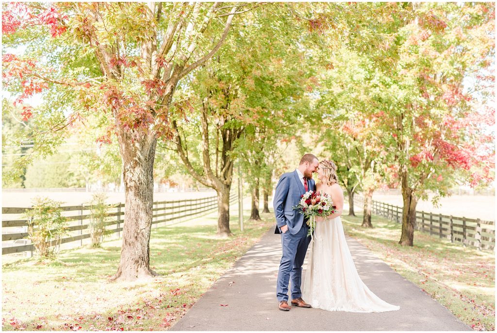 first look bride and groom portraits at wisteria farm entrance richmond virginia wedding