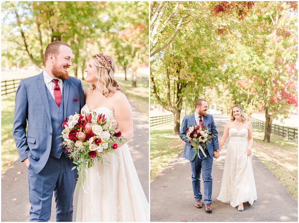 first look bride and groom portraits at wisteria farm entrance richmond virginia wedding