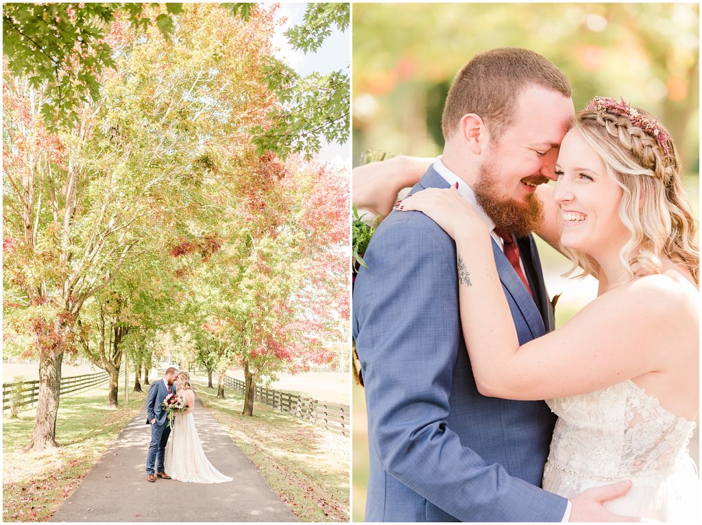 first look bride and groom portraits at wisteria farm entrance richmond virginia wedding