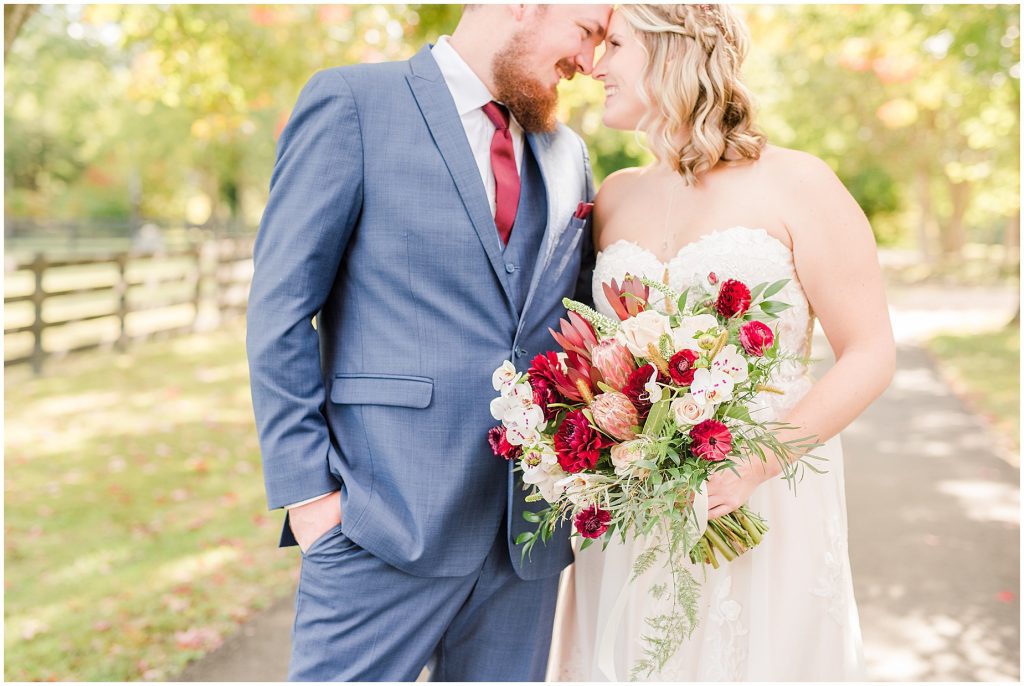 first look bride and groom portraits at wisteria farm entrance richmond virginia wedding