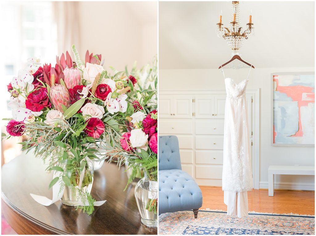 wedding details in wisteria farms richmond bridal suite