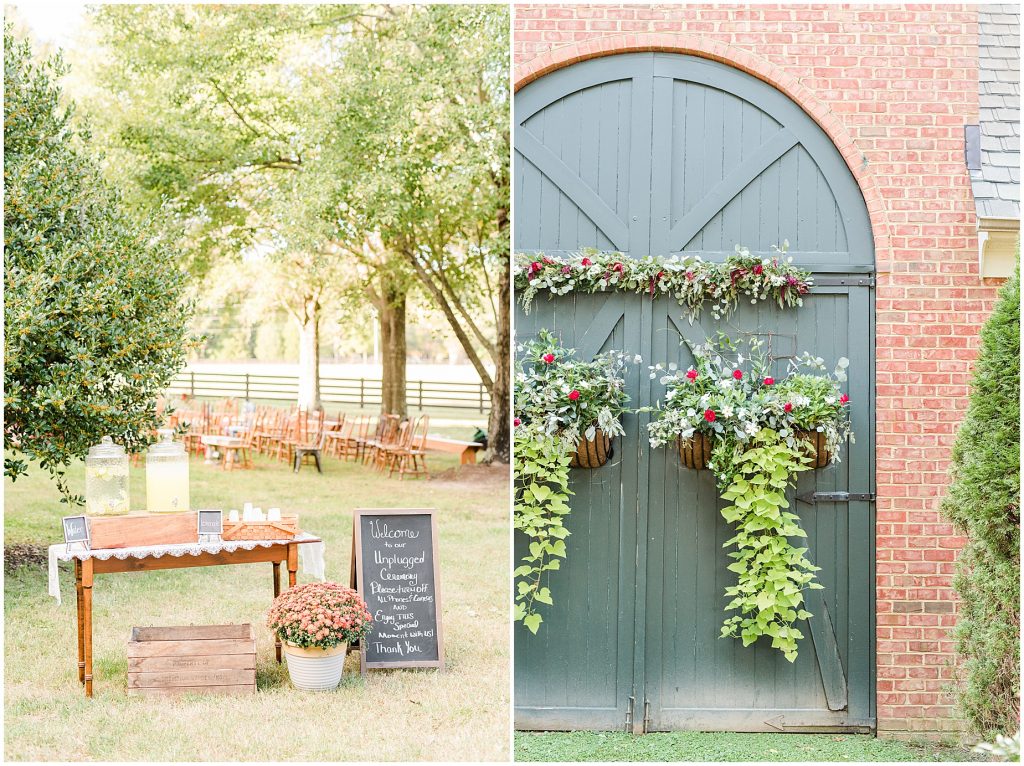 ceremony at horse barn wisteria farm richmond virginia wedding venue