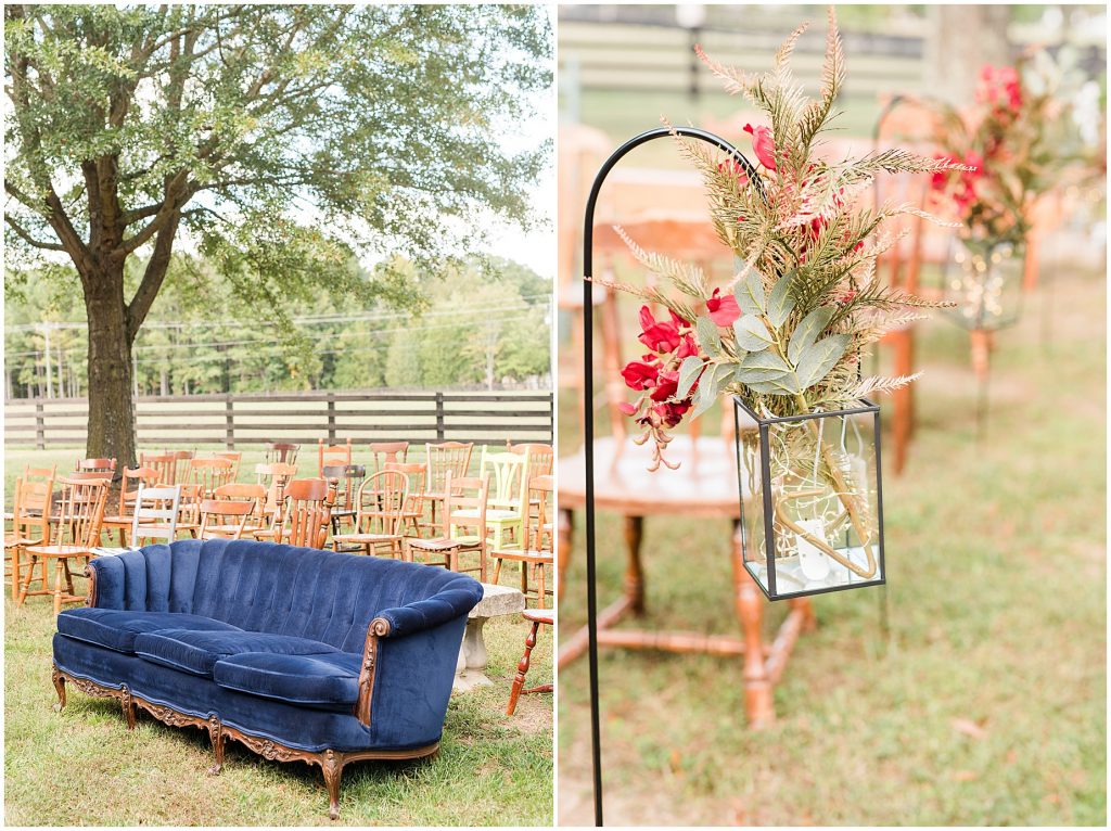 ceremony at horse barn wisteria farm richmond virginia wedding venue