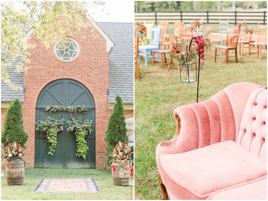 ceremony at horse barn wisteria farm richmond virginia wedding venue