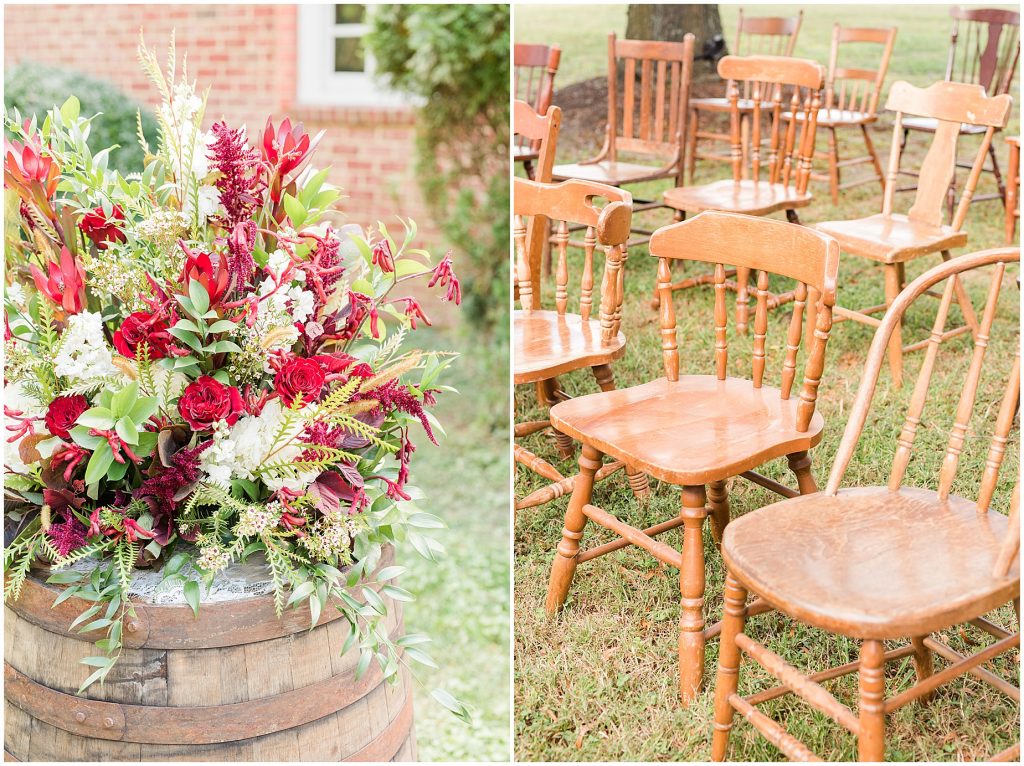 ceremony at horse barn wisteria farm richmond virginia wedding venue