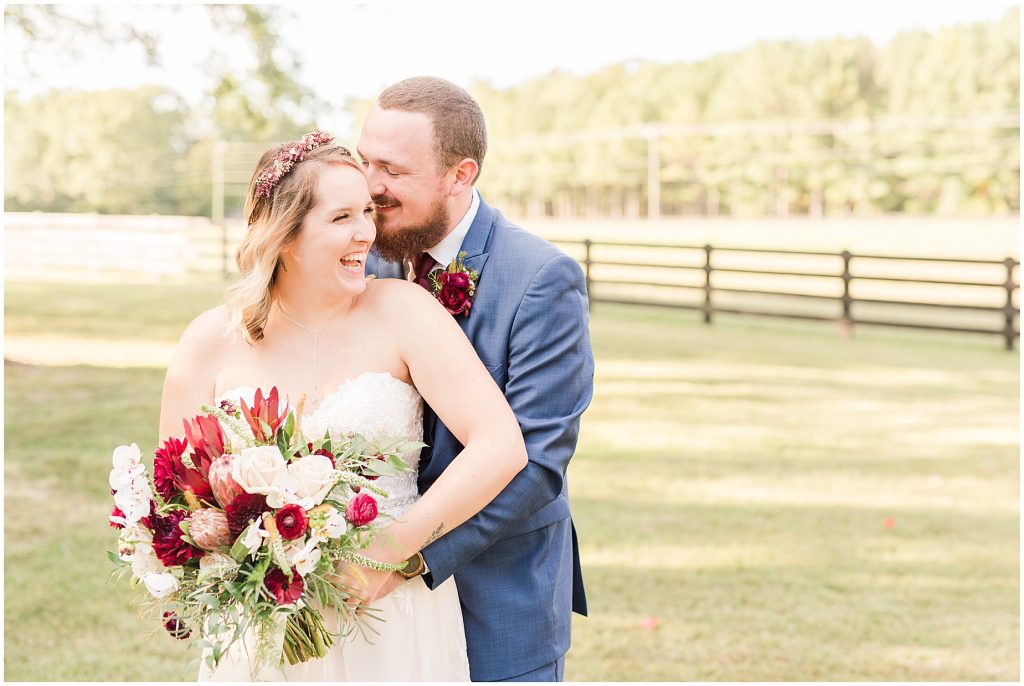 wisteria farm portraits of bride and groom 