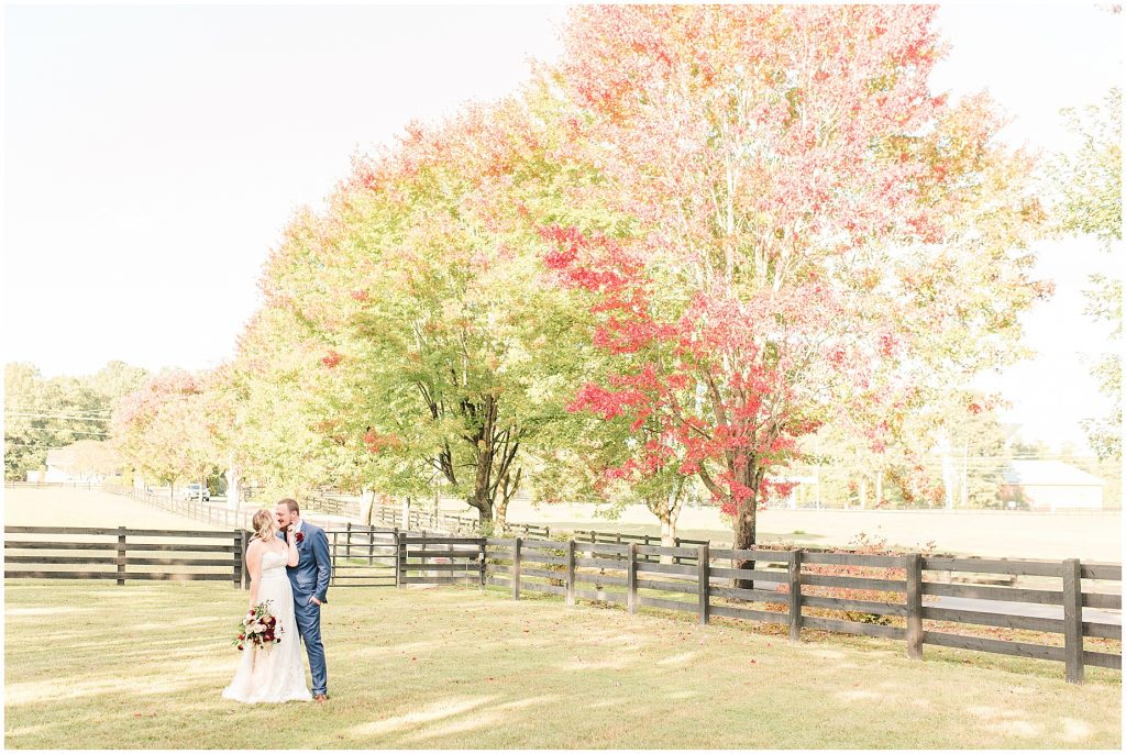 wisteria farm portraits of bride and groom 