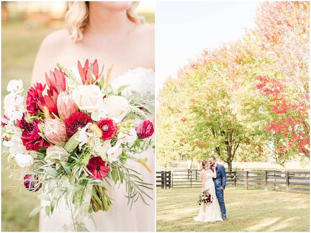 wisteria farm portraits of bride and groom 