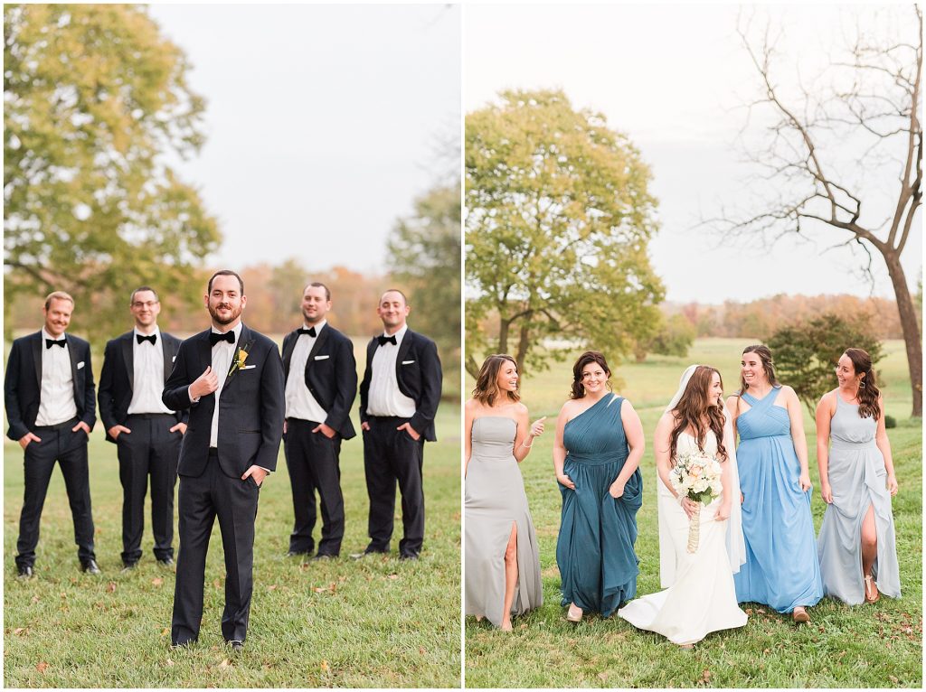 bridal party at bluemont estate in northern virginia