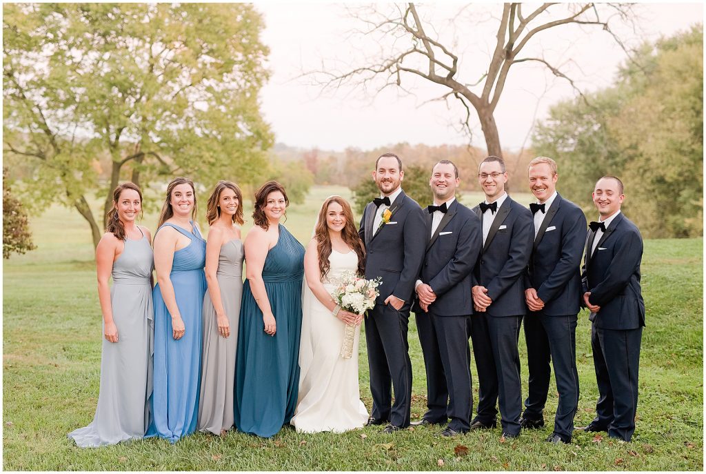 virginia wedding with formal bridal party and no flowers