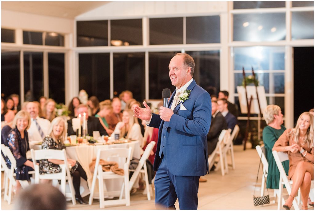 father of bride welcome speech at reception at Waverly Estate