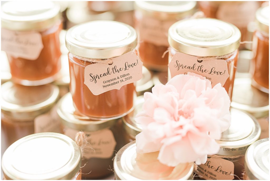 wedding reception favors at Waverly Estate in southern Virginia