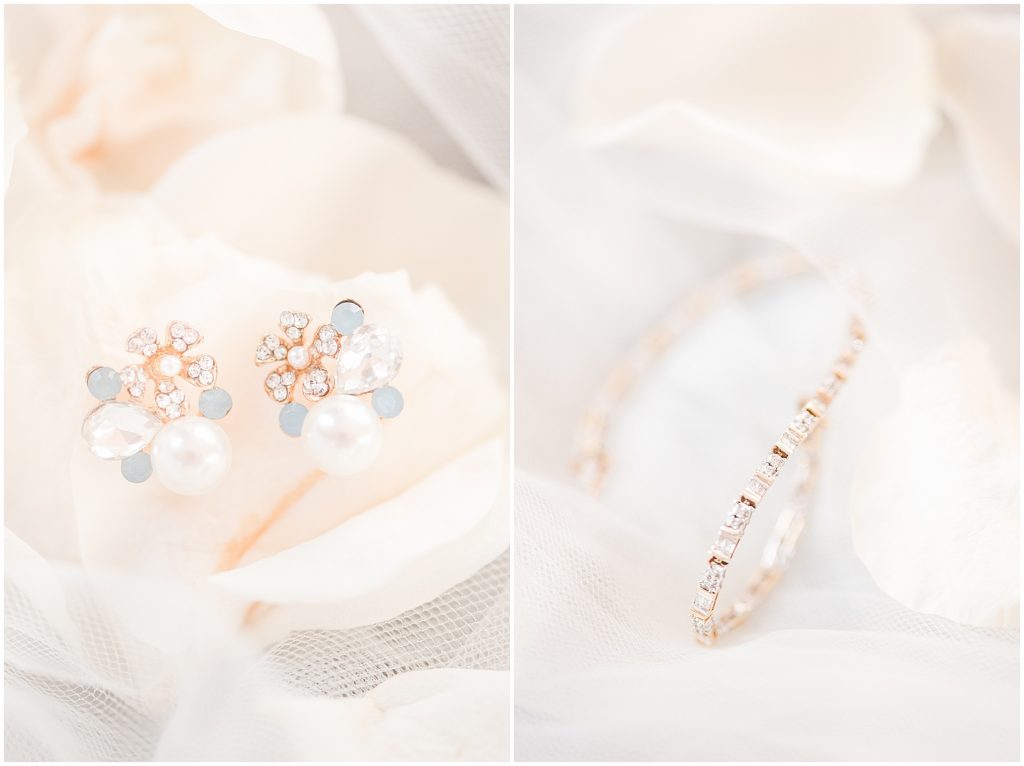 soft white and something blue earrings virginia wedding details
