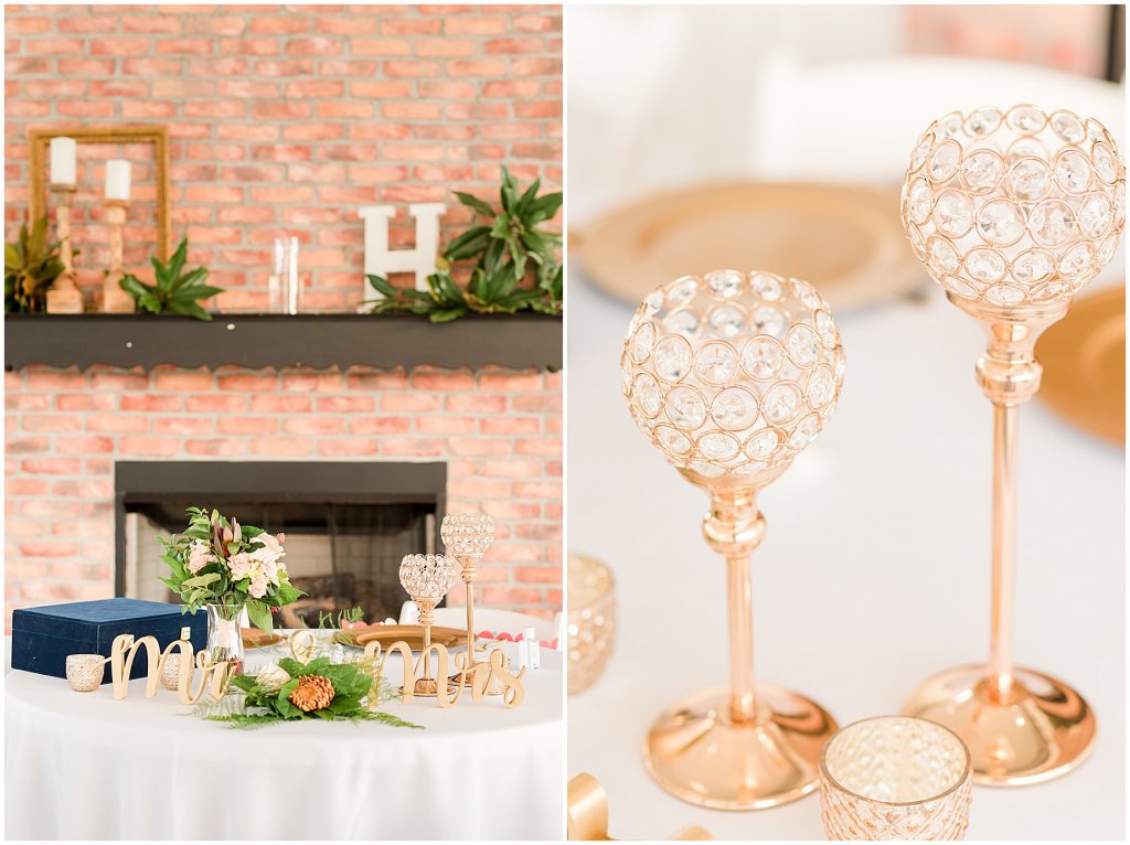 reception details wedding couple table at Waverly Estate in southern Virginia