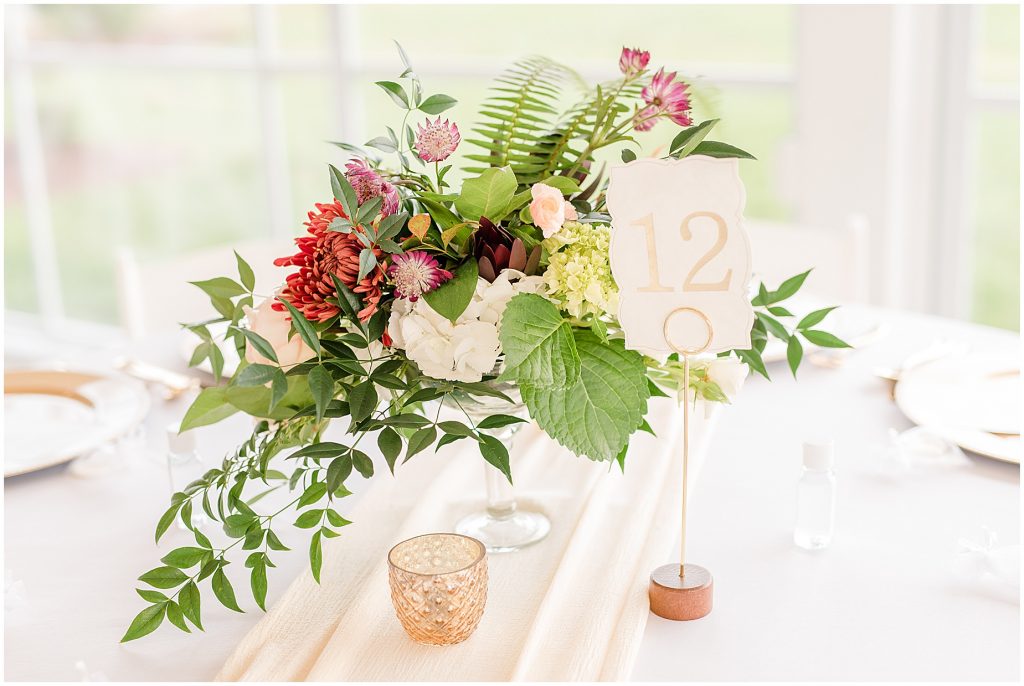 Table florals from reception at Waverly Estate
