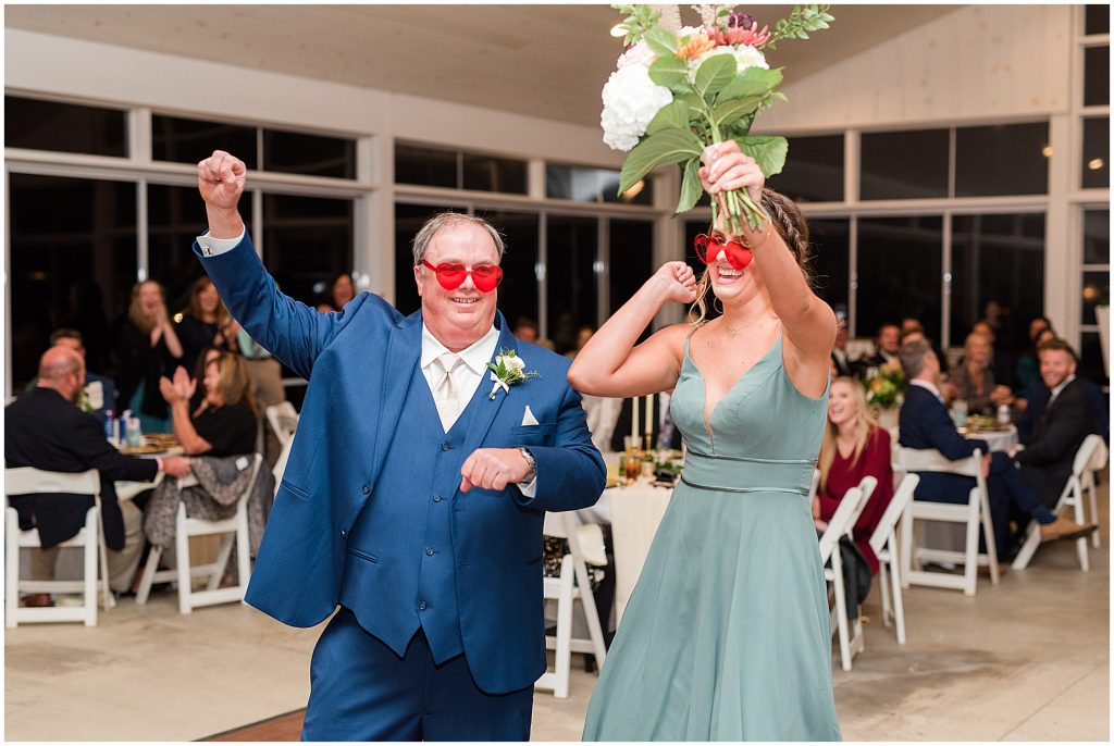 bridal party dancing while being announced at reception at Waverly Estate