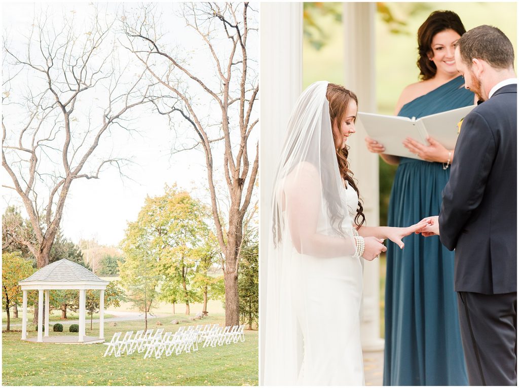 mini wedding ceremony outside at whitehall estate in bluemont virginia