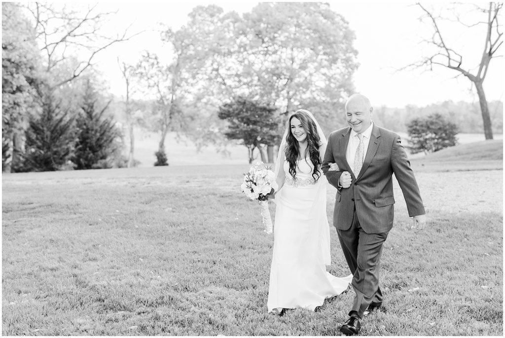 mini wedding ceremony outside at whitehall estate in bluemont virginia