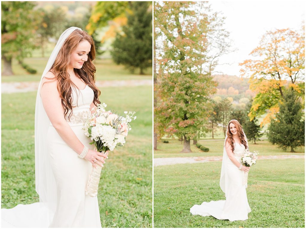 bridal portraits at whitehall estate in bluemont virginia