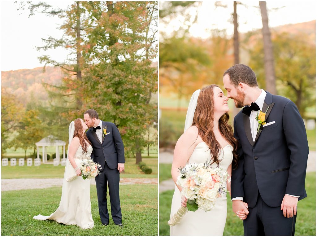 bride and groom portraits at whitehall estate in bluemont virginia