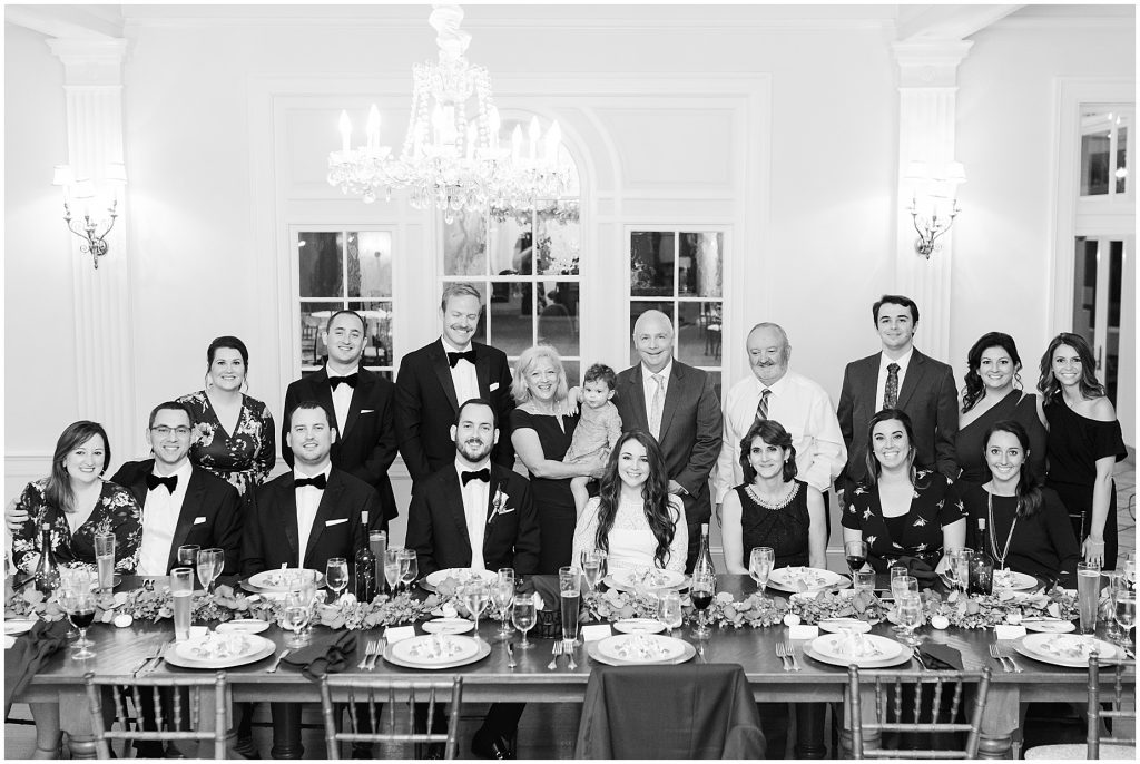 reception guests inside whitehall estate for mini wedding dinner
