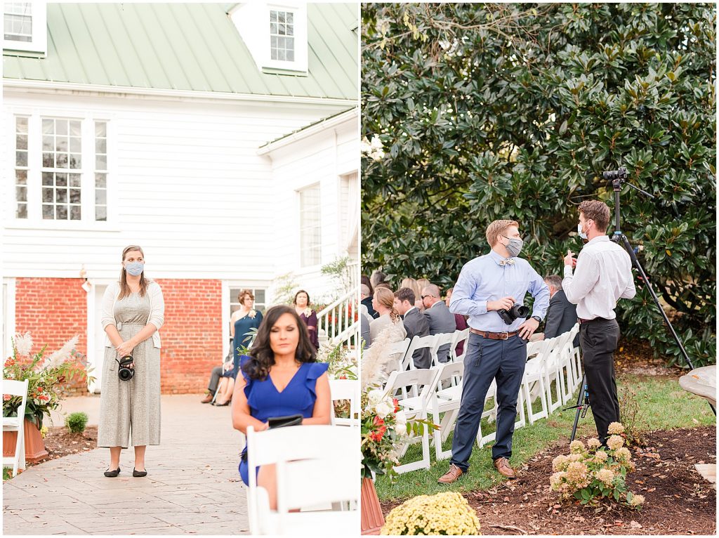 photographer at ceremony at Waverly Estate in Lunenberg, Va