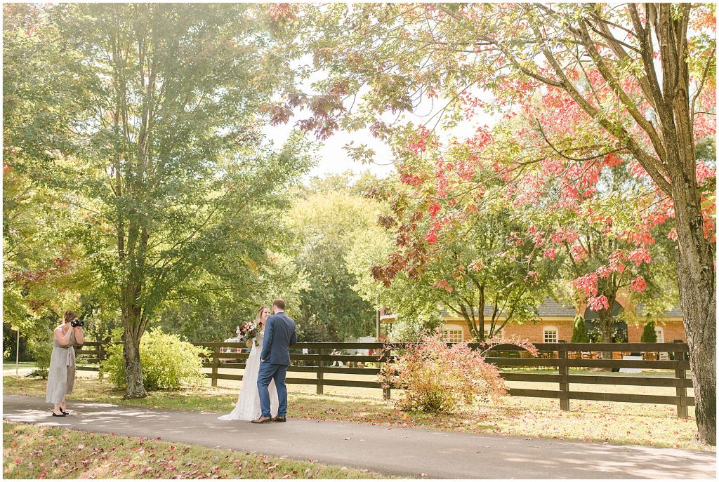 Virginia Photographers Behind the Scenes taking portraits of the bride and groom