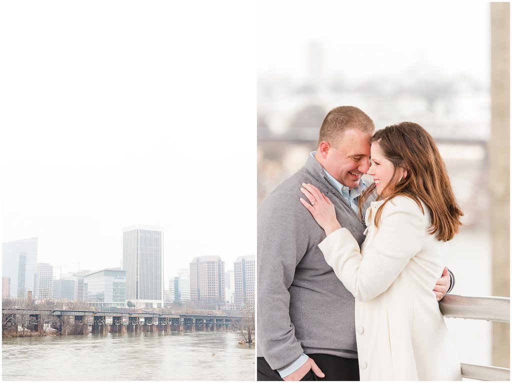 richmond skyline engagement session location belle isle bridge