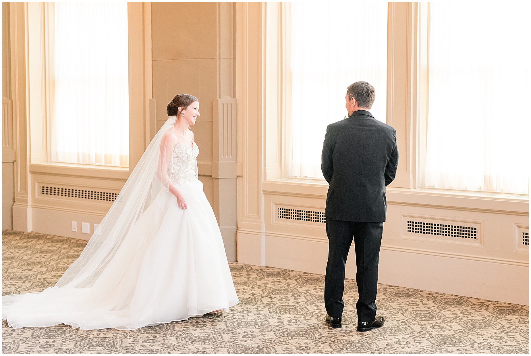 John Marshall Richmond Wedding indoor first look 