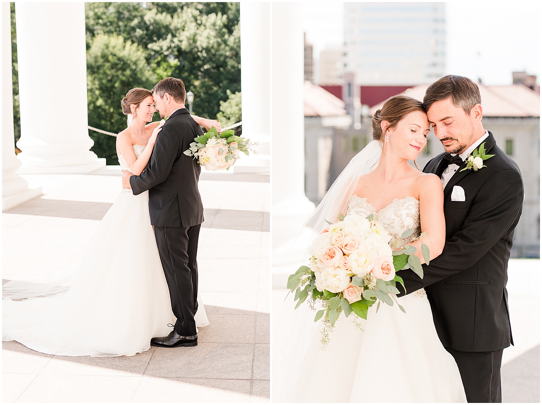 richmond capitol building full sun bride and groom portraits 