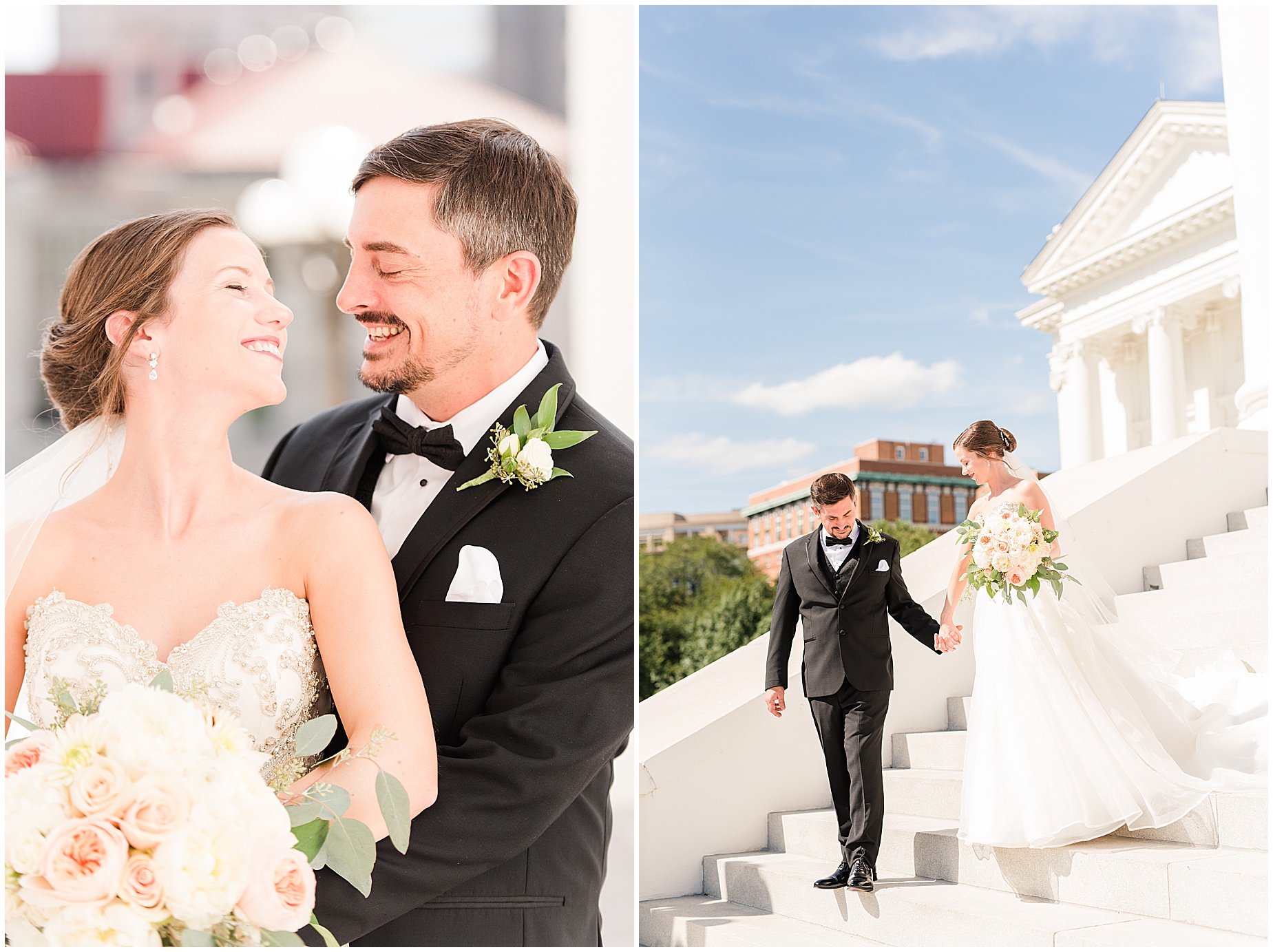 richmond capitol building wedding portraits walking