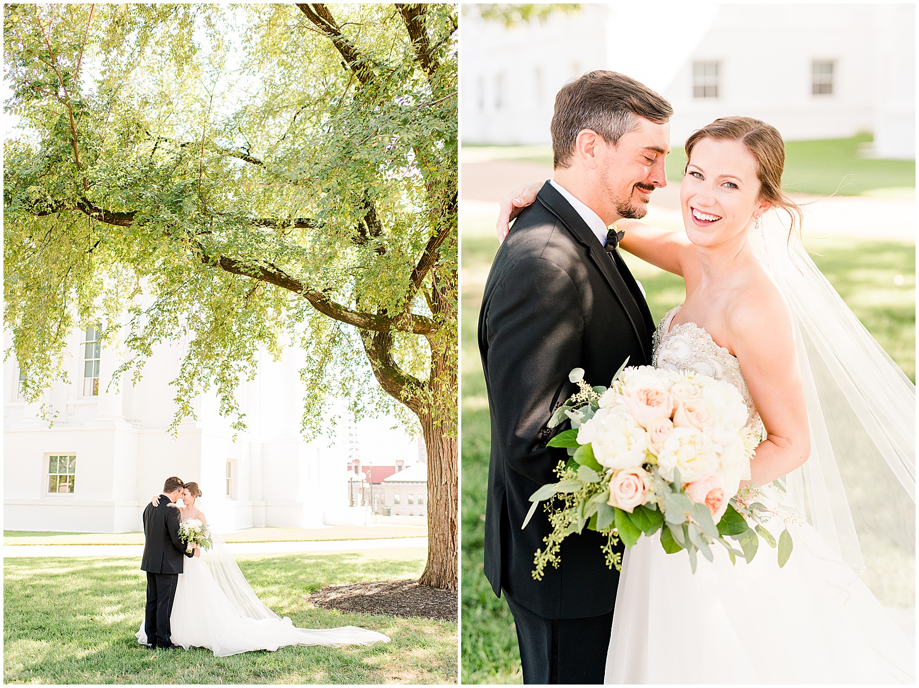 richmond capitol building wedding portraits under tree