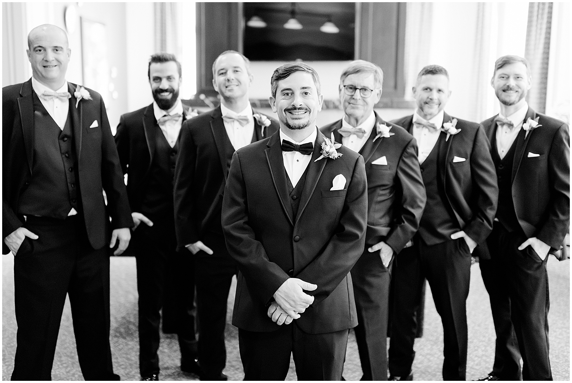 john marshall ballrooms wedding groomsmen portraits