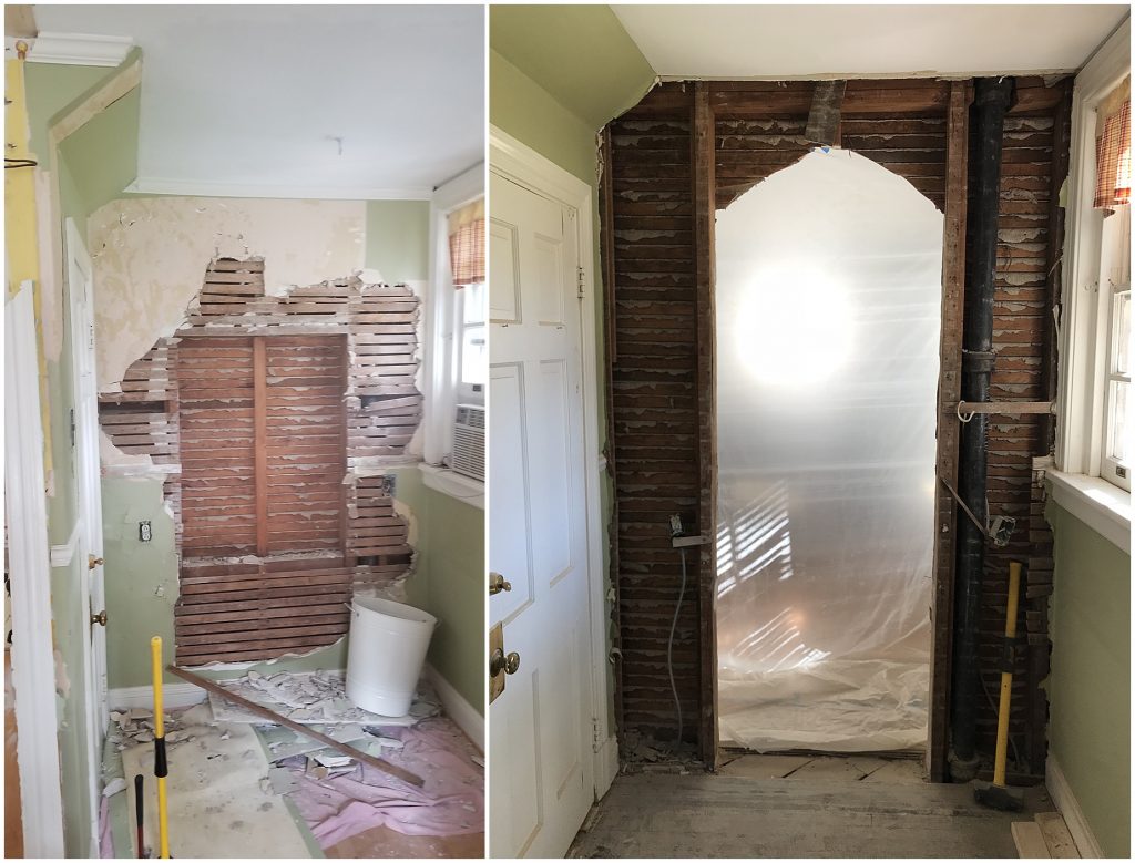 Richmond house renovation arched wall removal to living room michael and laura