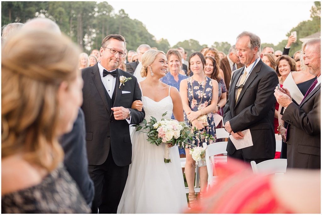fall north ridge country club outdoor golf course ceremony wedding day timeline in raleigh