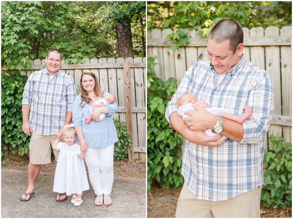 Backyard Newborn and Family Photography family of four