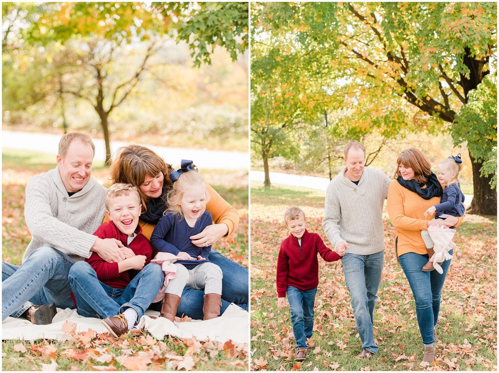 family mini session outfits with coordinating fall colors