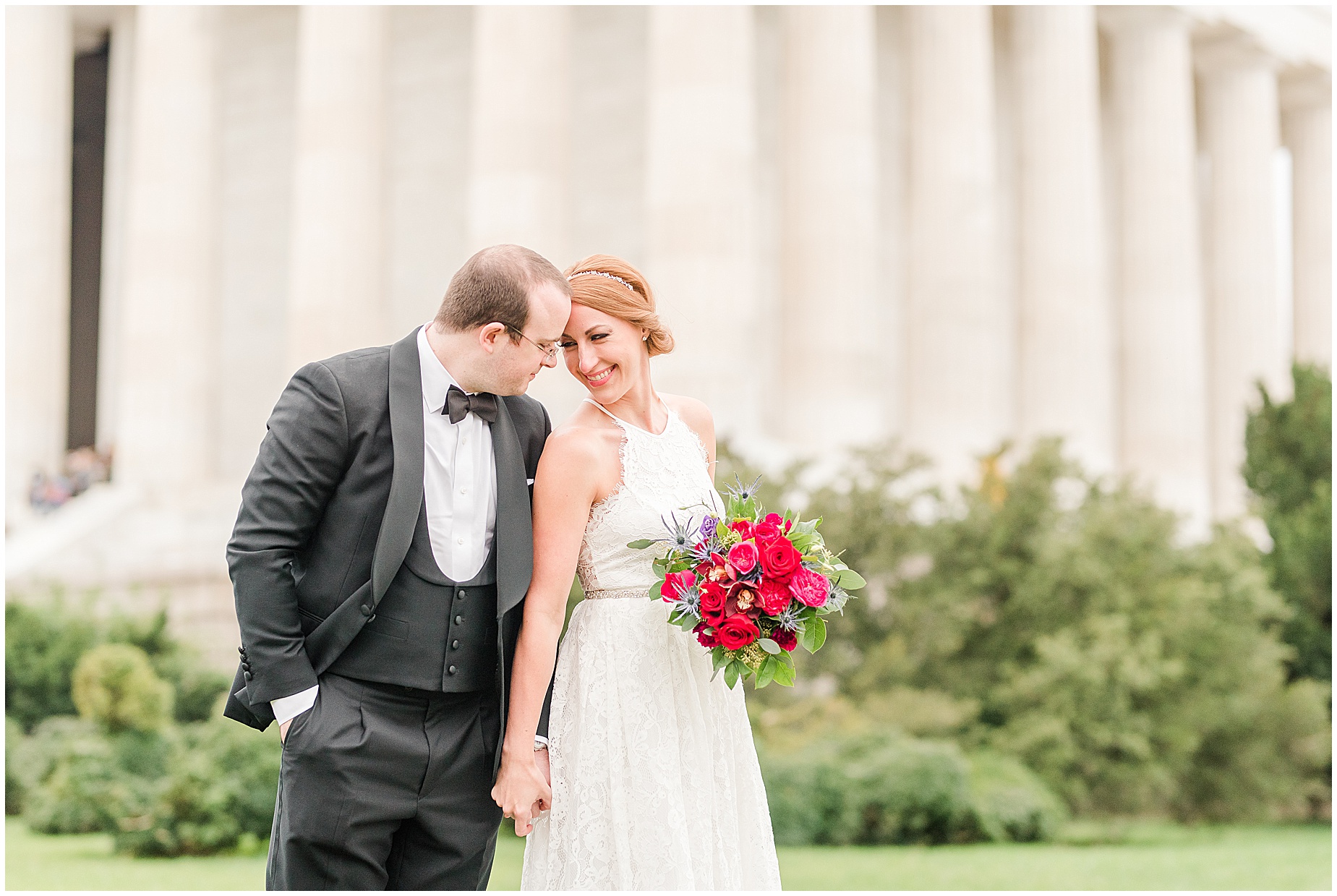 bride and groom national mall lincoln memorial portraits