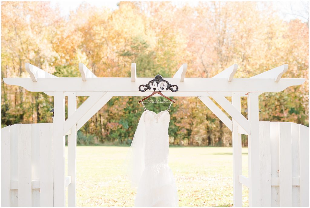 amber grove wedding dress detail photography on arbor