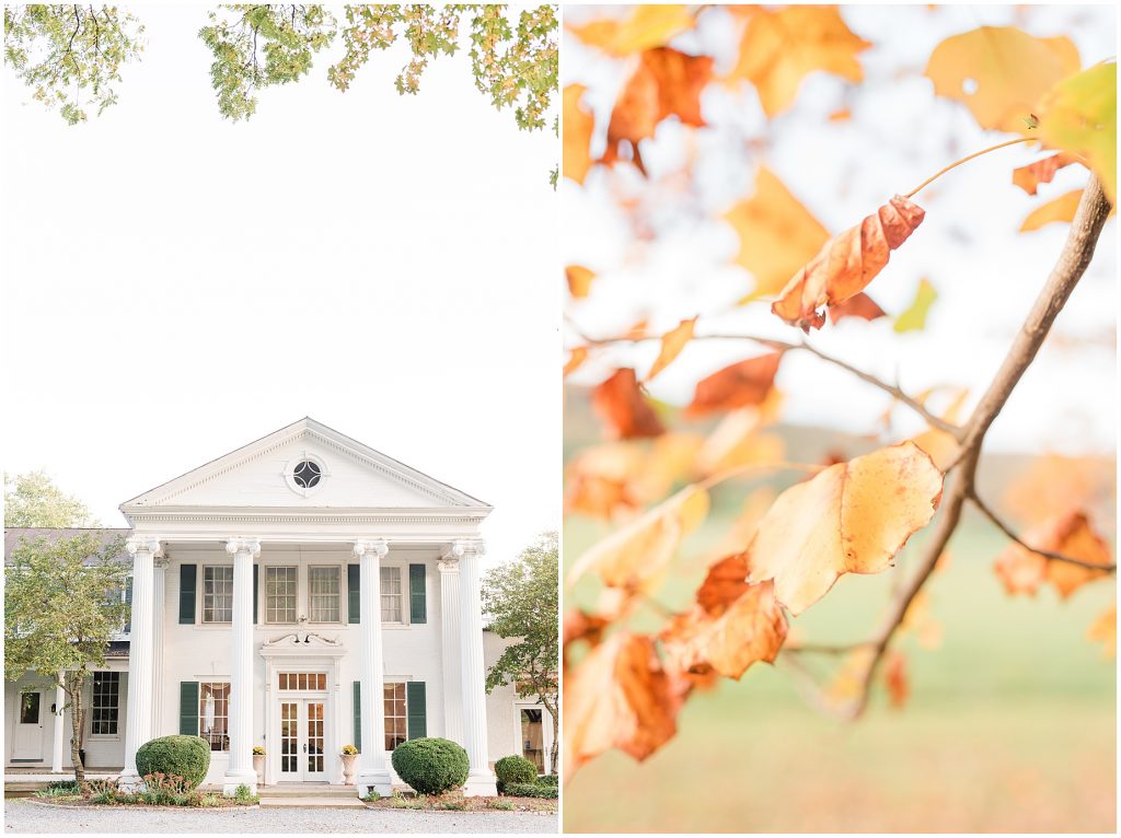 fall wedding details at whitehall estate in bluemont virginia